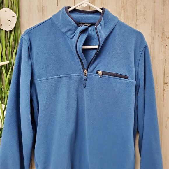32 Degrees Mock Neck Fleece Sweatshirt Blue Size 14 - Picture 4 of 8